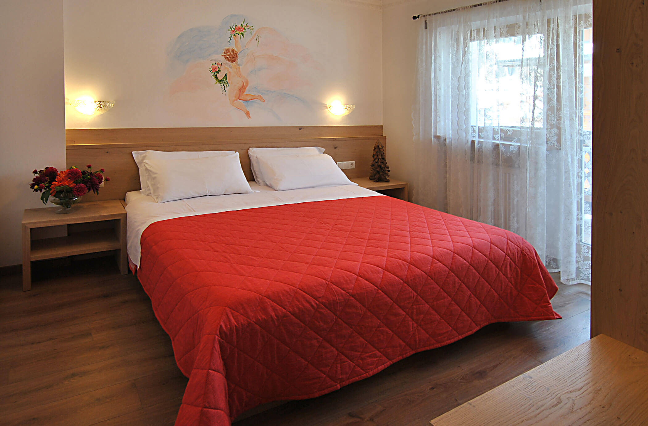 Wohnung Dolomiti - Bett - Residence Burgmann Weilicher